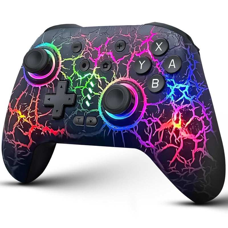 DBEPANK Store Switch Controller, Wireless Switch Pro Controller for Switch/Switch 2/Switch Lite/Switch OLED, 10 Color LED Switch Controllers, Programmable 1000mAh Switch Remote Gamepad with Wake Up, Turbo Vibration - Image 1